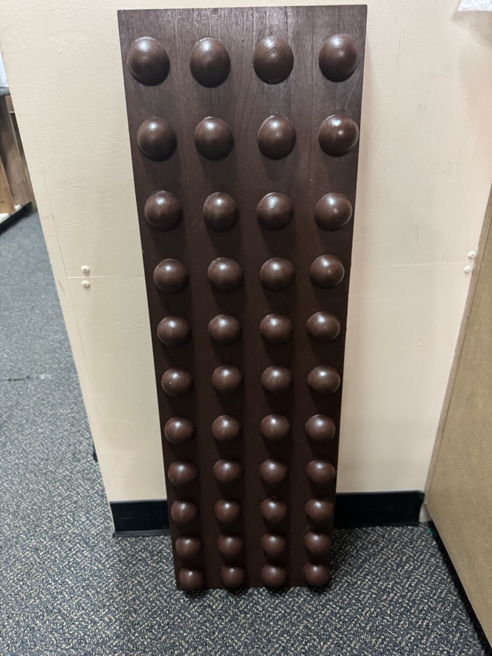 Brutalist inspired wooden wall art hand made ready for a new home size 36x11